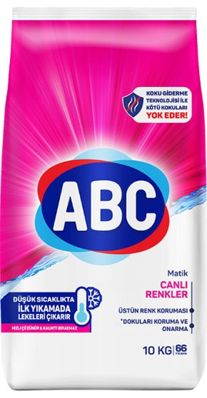 Abc Matik Toz Çamaşır Deterjanı 10KG Canlı Renkler (66 Yıkama)
