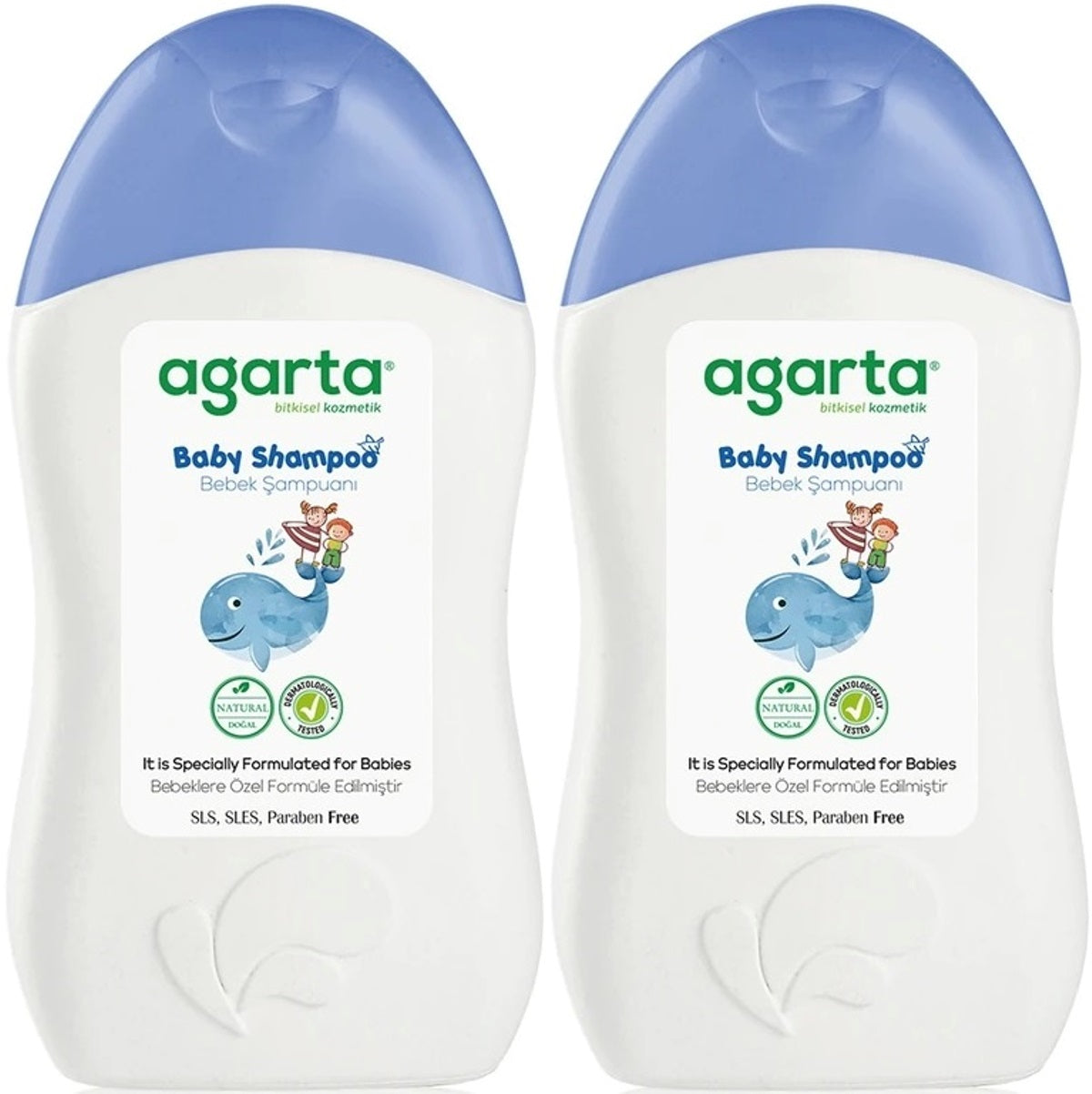 Agarta Doğal Erkek Bebek Çocuk Şampuanı Saç ve Vücut 400 ML (2 Li Set)