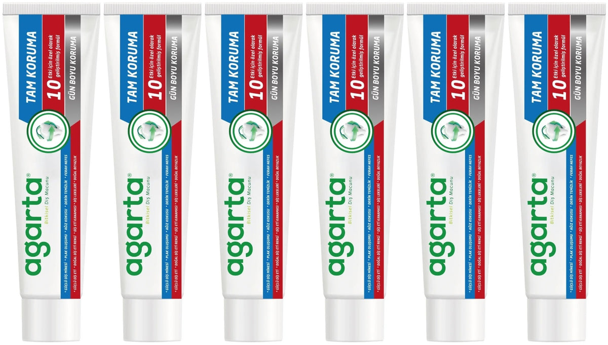 Agarta Doğal Tam koruma Diş Macunu 75 ML Gün Boyu Koruma (6 Lı Set)