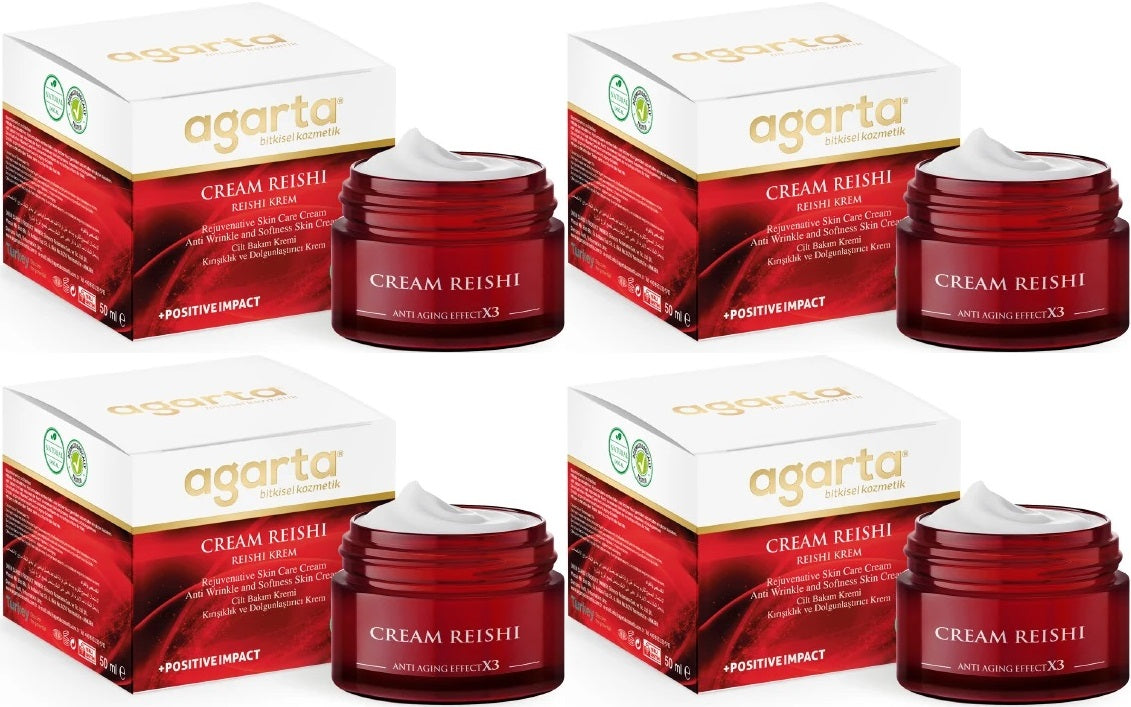 Agarta Doğal Yaşlanma Karşıtı Reishi Kremi 50 ML (Kırışıklık - Dolgunlaştırıcı) (4 Lü Set)