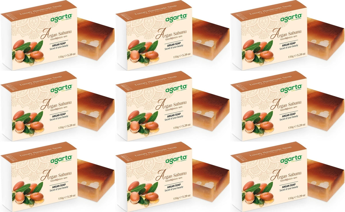 Agarta El Yapımı Doğal Sabun 150GR Argan (9 Lu Set)