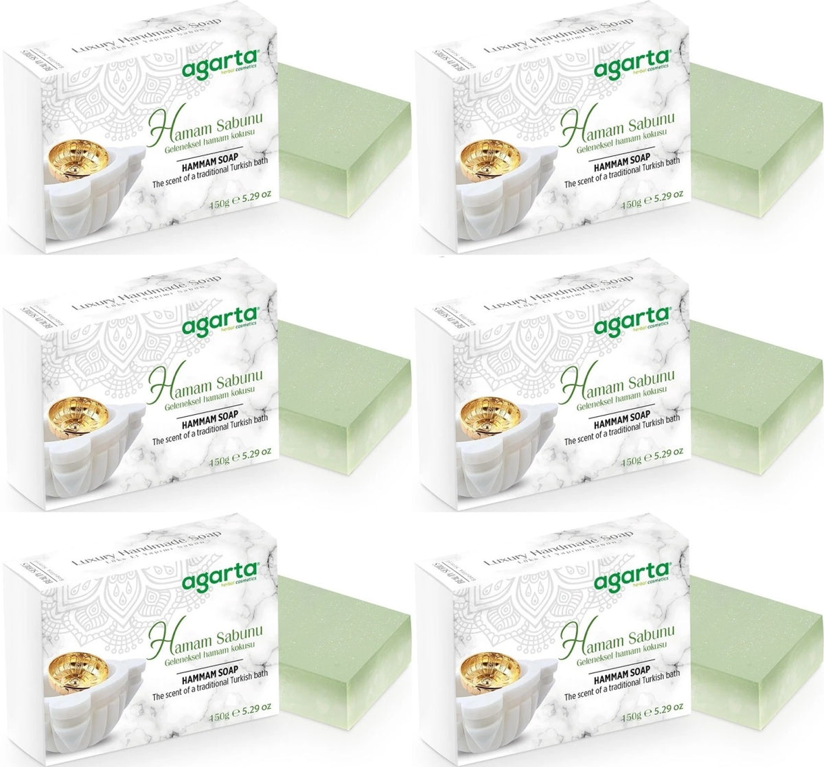 Agarta El Yapımı Doğal Sabun 150GR Hamam (6 Lı Set)