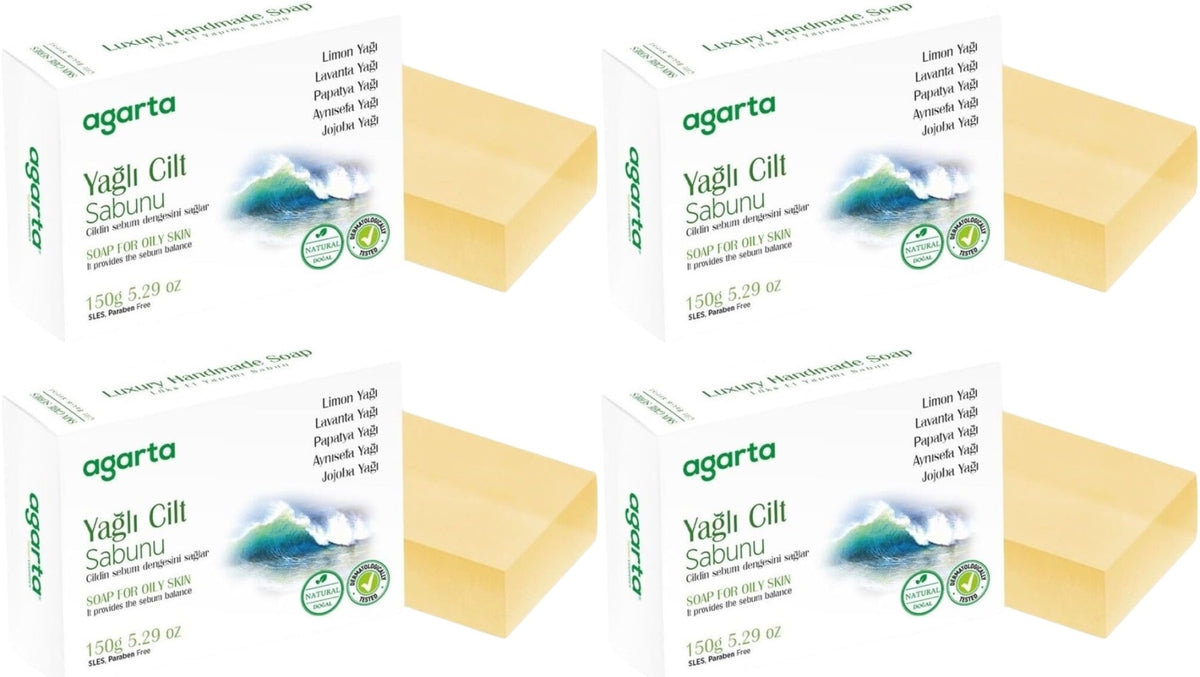 Agarta El Yapımı Doğal Sabun 150GR Yağlı Cilt (4 Lü Set)