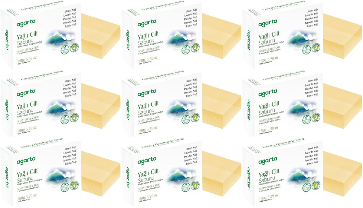 Agarta El Yapımı Doğal Sabun 150GR Yağlı Cilt (9 Lu Set)