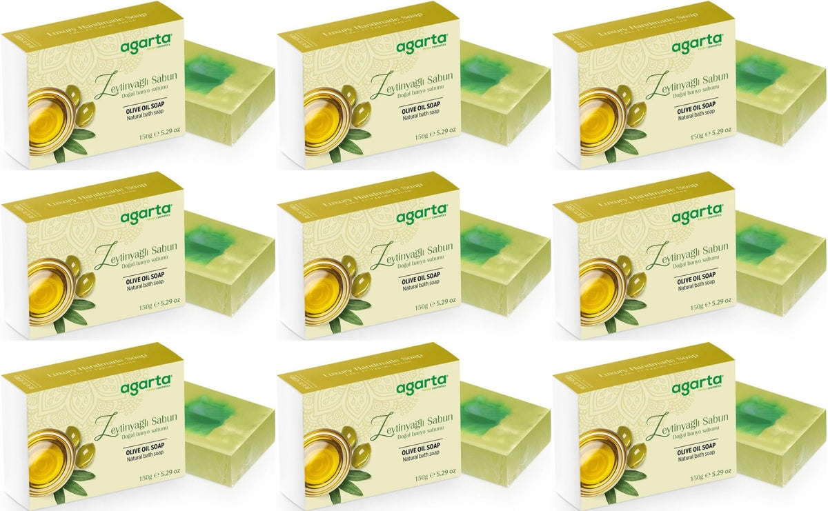 Agarta El Yapımı Doğal Sabun 150GR Zeytinyağlı (9 Lu Set)