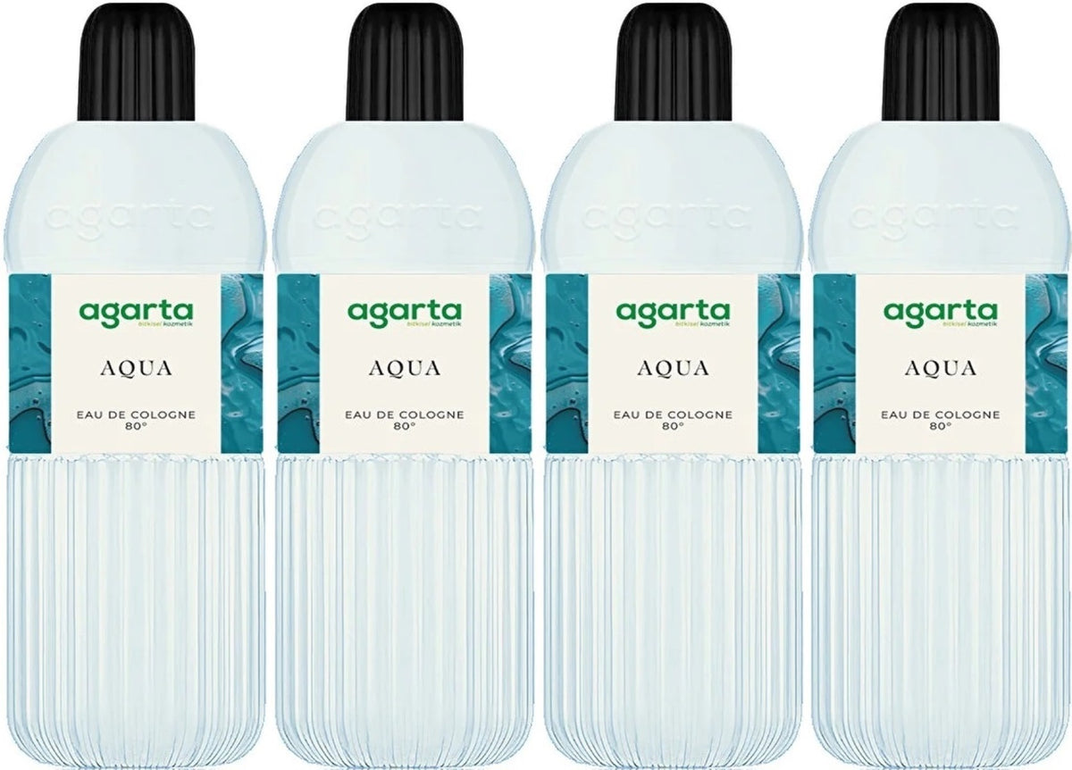 Agarta Kolonya 400 ML Aqua 80 Derece Pet Şişe (4 Lü Set)