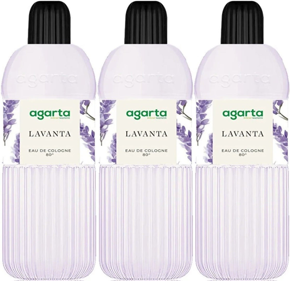 Agarta Kolonya 400 ML Lavanta 80 Derece Pet Şişe (3 Lü Set)