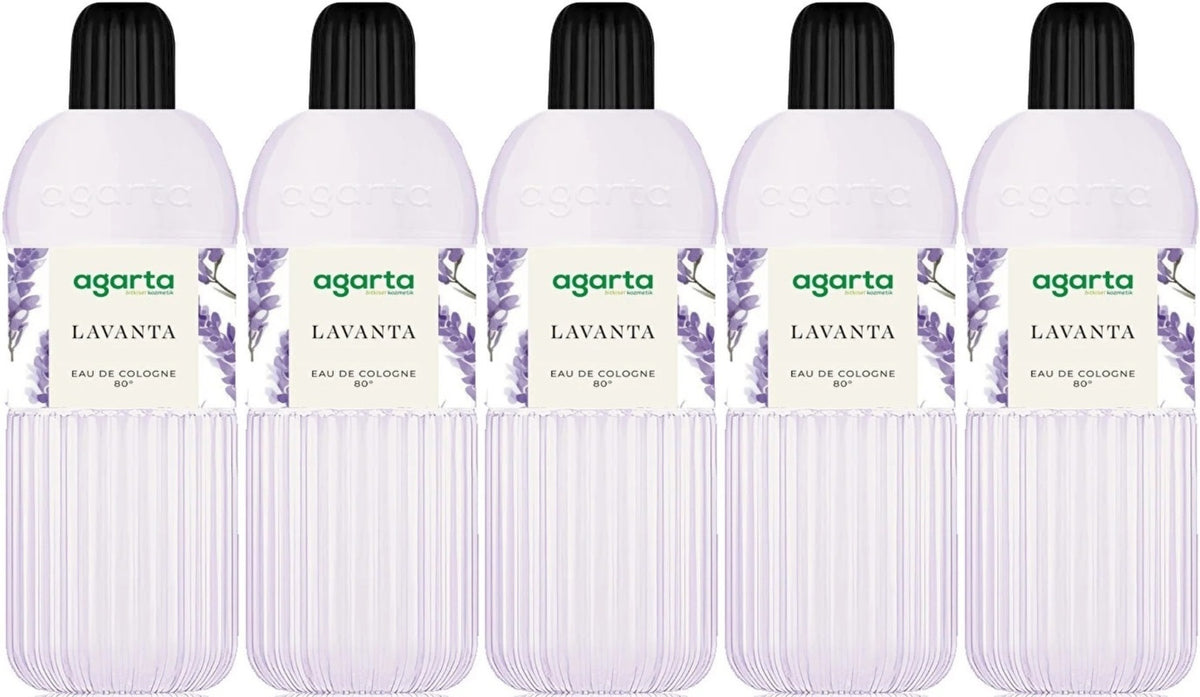 Agarta Kolonya 400 ML Lavanta 80 Derece Pet Şişe (5 Li Set)