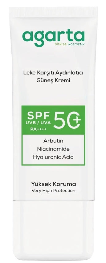 Agarta Leke Karşıtı Aydınlatıcı Spf+50 Faktör Yüz Güneş Kremi 50 ML
