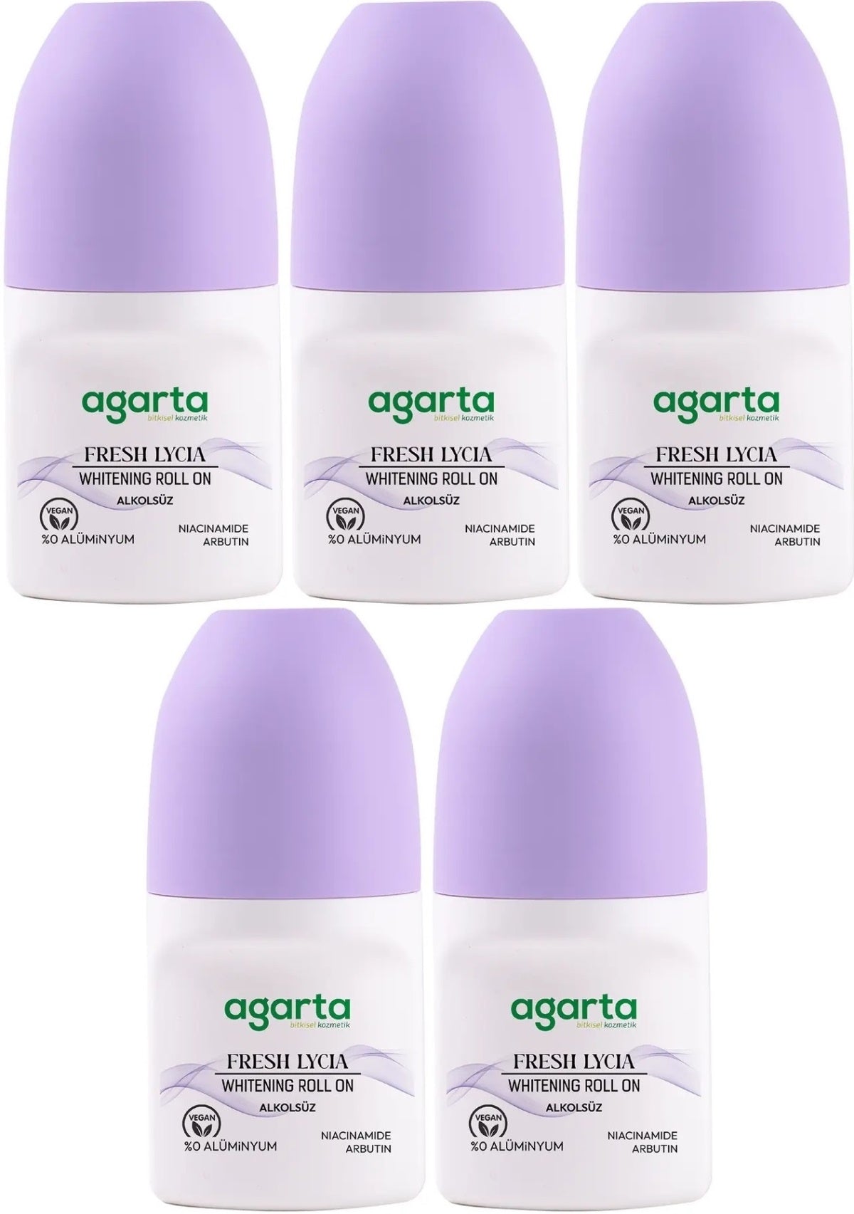 Agarta Roll-On Kadın 50 ML Fresh Lycıa Sensatıon (24 Saat Etkili Ter Kokusu Önleyici) (5 Li Set)