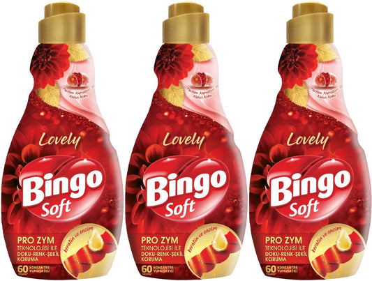 Bingo Soft Çamaşır Yumuşatıcı Konsantre 1440ML Lovely (3 Lü Set)