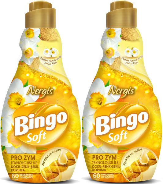 Bingo Soft Çamaşır Yumuşatıcı Konsantre 1440ML Nergis (2 Li Set)
