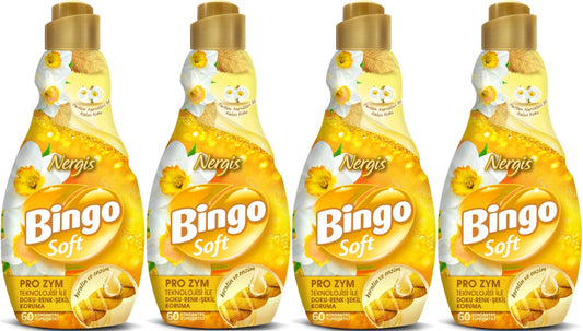 Bingo Soft Çamaşır Yumuşatıcı Konsantre 1440ML Nergis (4 Lü Set)
