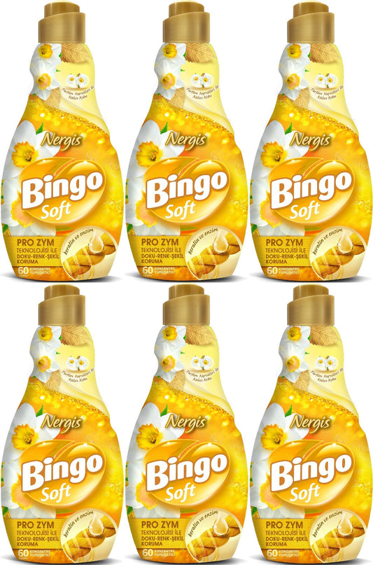 Bingo Soft Çamaşır Yumuşatıcı Konsantre 1440ML Nergis (6 Lı Set)
