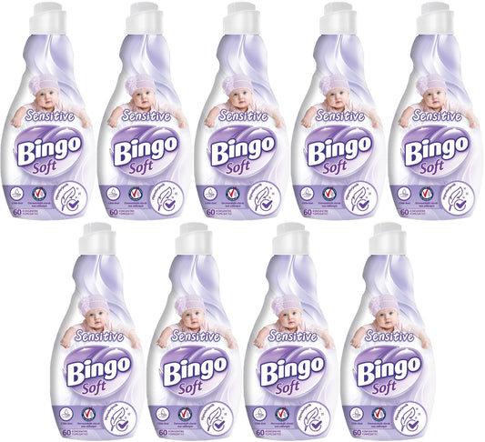 Bingo Soft Çamaşır Yumuşatıcı Konsantre 1440ML Sensitive (Hipoalerjenik) (9 Lu Set)