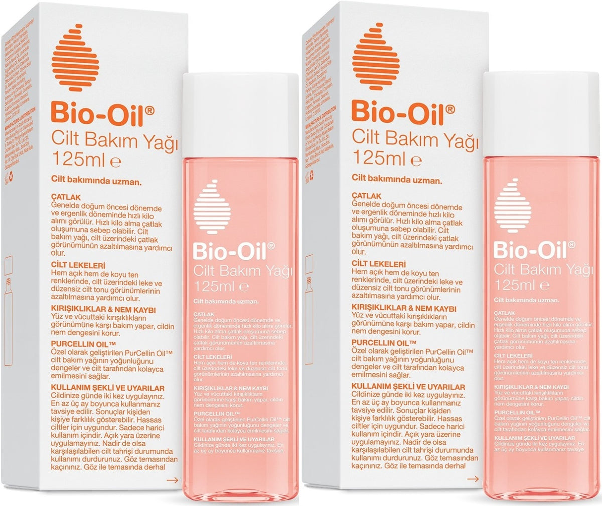 Bio-Oil Çatlak Oluşumunu Önleyici Cilt Bakım Yağı 125ML (Yeni Formül) (2 Li Set)
