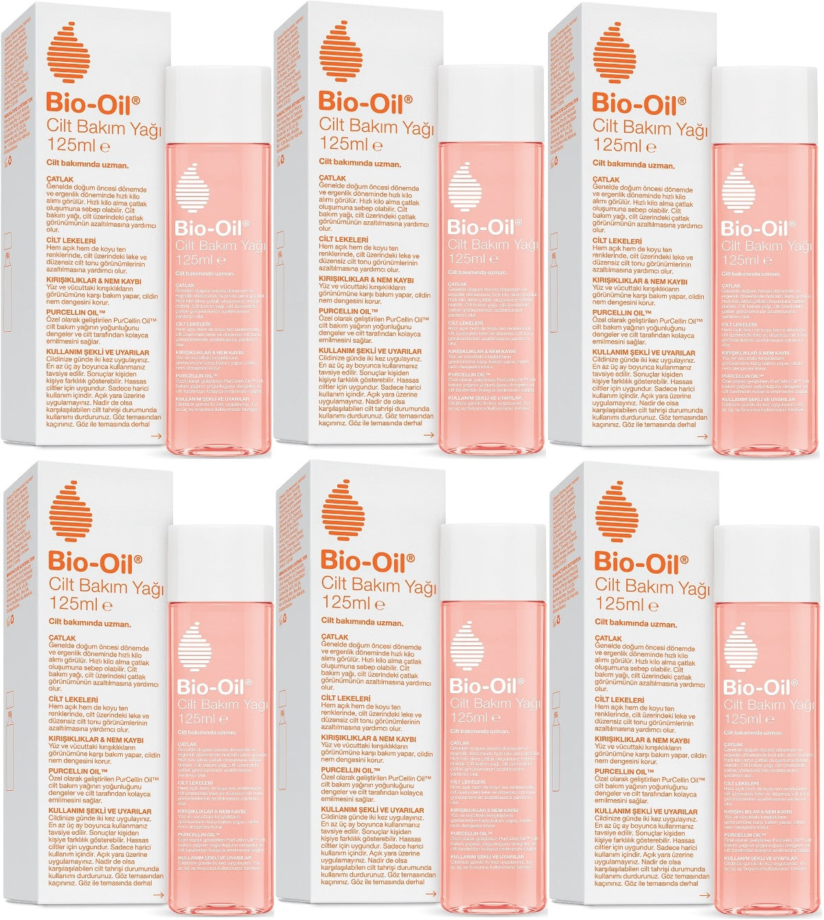 Bio-Oil Çatlak Oluşumunu Önleyici Cilt Bakım Yağı 125ML (Yeni Formül) (6 Lı Set)