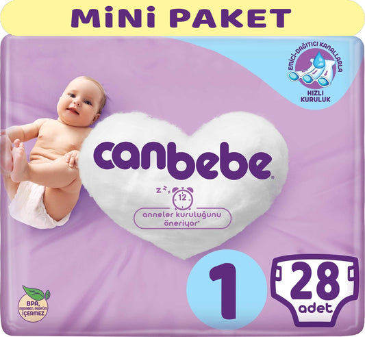 Canbebe Bebek Bezi 1 Beden 2-5 KG Yeni Doğan 28 Adet Mini Pk