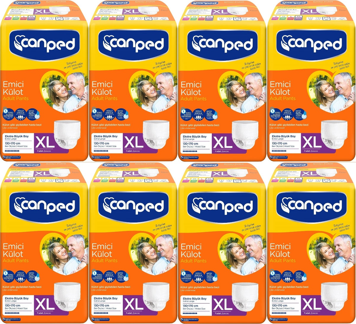Canped Emici Külot Yetişkin Bezi XL-Extra Large Büyük Adet 56 (8PK*7)