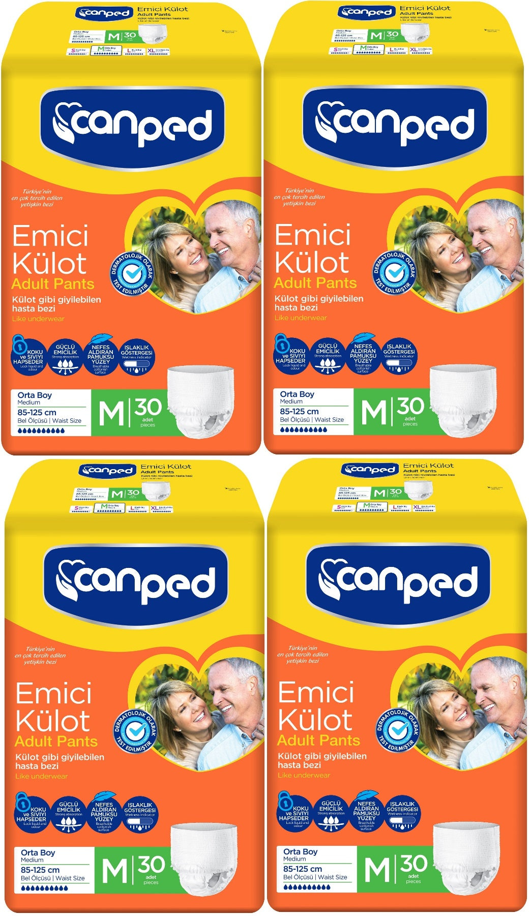 Canped Emici Külot Yetişkin Bezi M - Orta - Medium 120 Adet
