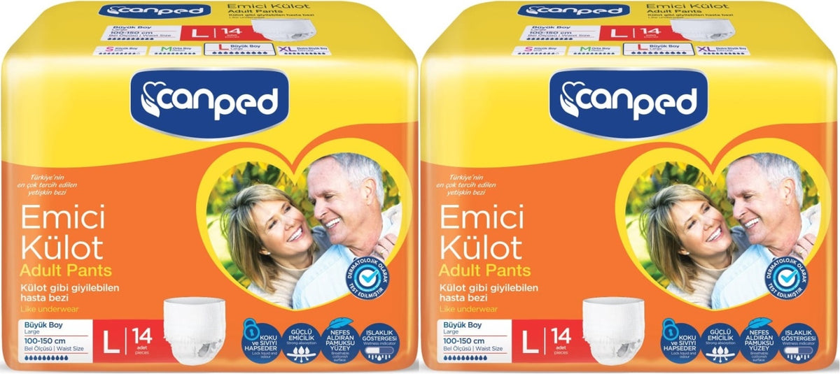 Canped Emici Külot Pants Yetişkin Bezi L - Büyük - Large Ekonomik Pk 28 Adet (2PK*14)