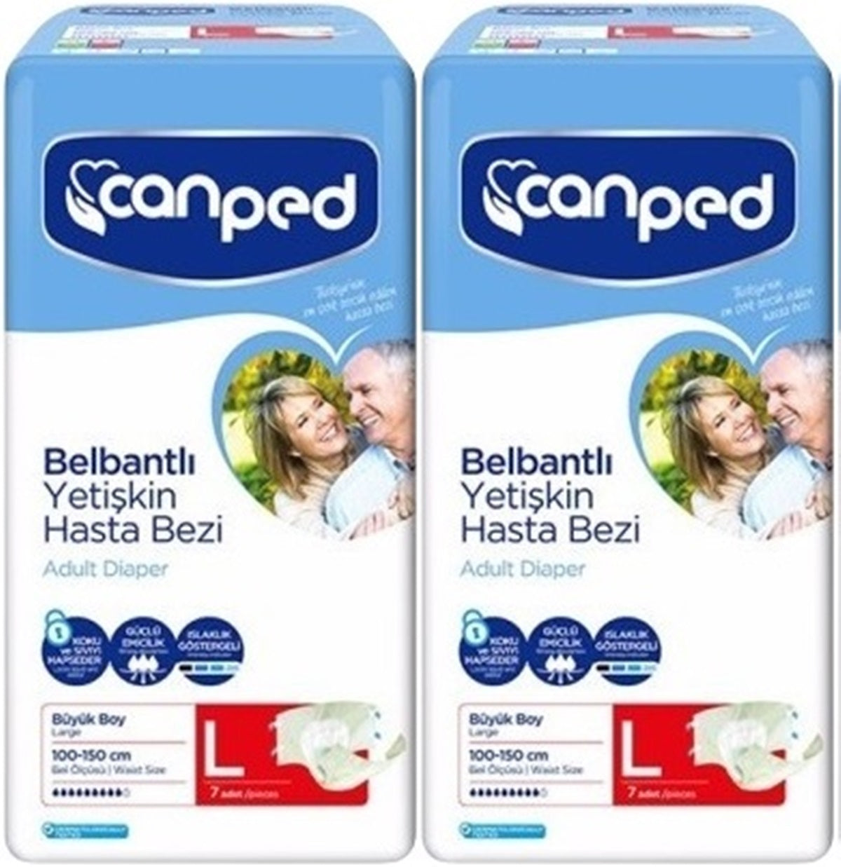 Canped Yetişkin Bezi Bel Bantlı Polietilen L - Büyük - Large 14 Adet