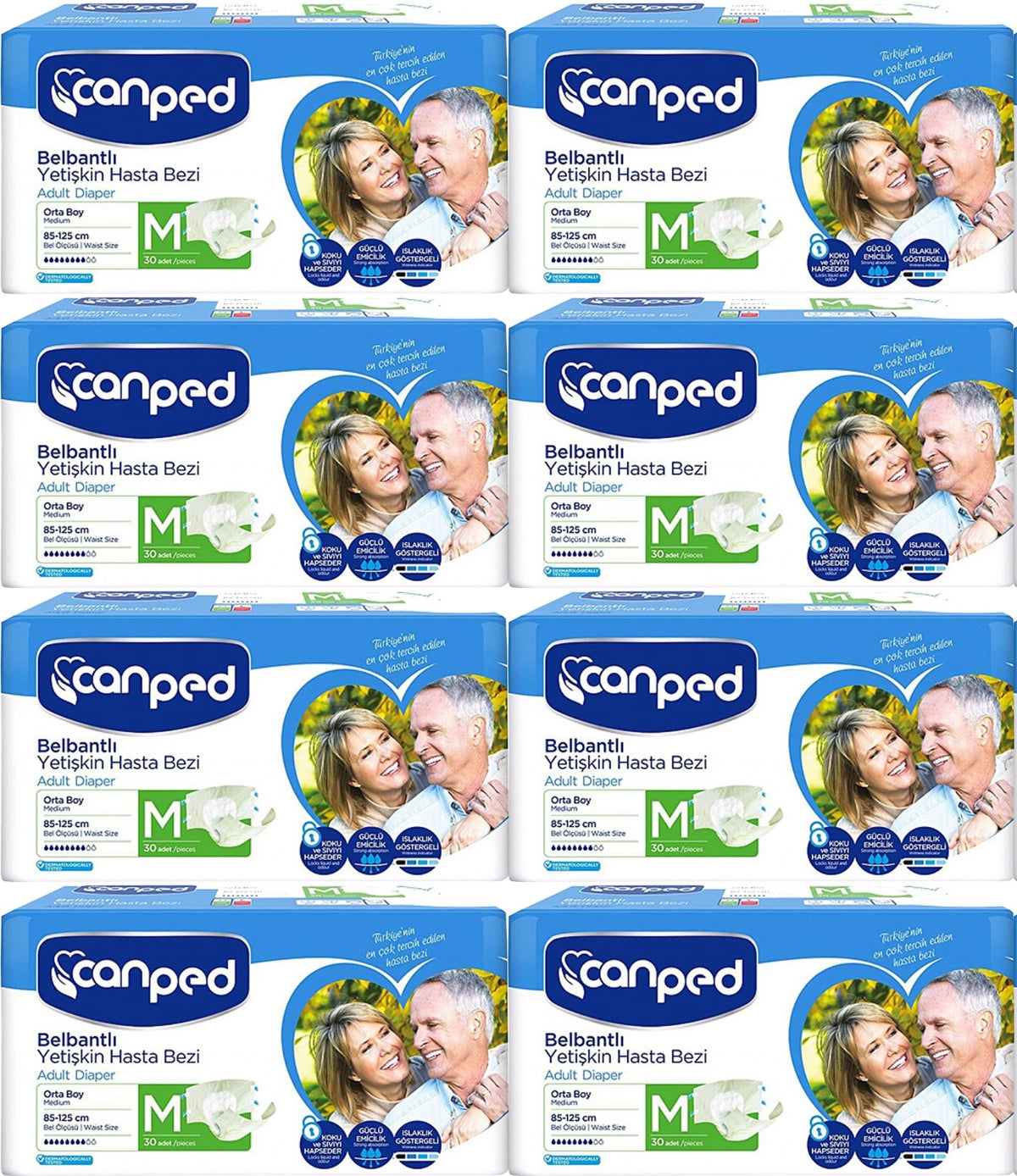 Canped Yetişkin Bezi Bel Bantlı Polietilen M - Orta - Medium 240 Adet