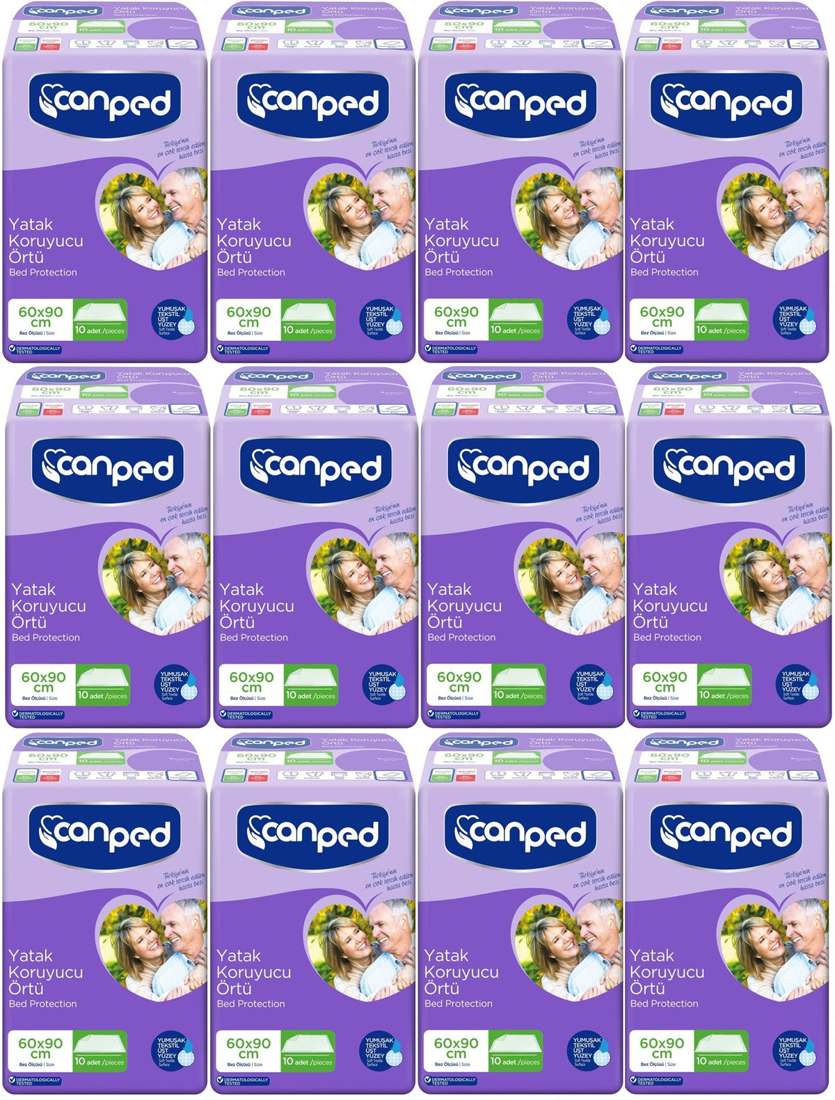 Canped Yetişkin Yatak Koruyucu Örtü 60*90 CM 120 Adet (12PK*10)