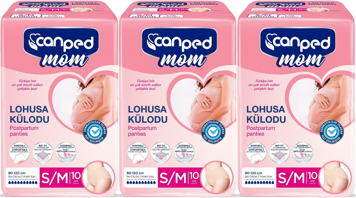 Canped Mom Lohusa Külodu - Külot Bez S - Small - Küçük / M - Medium - Orta 30 Adet (3PK*10)