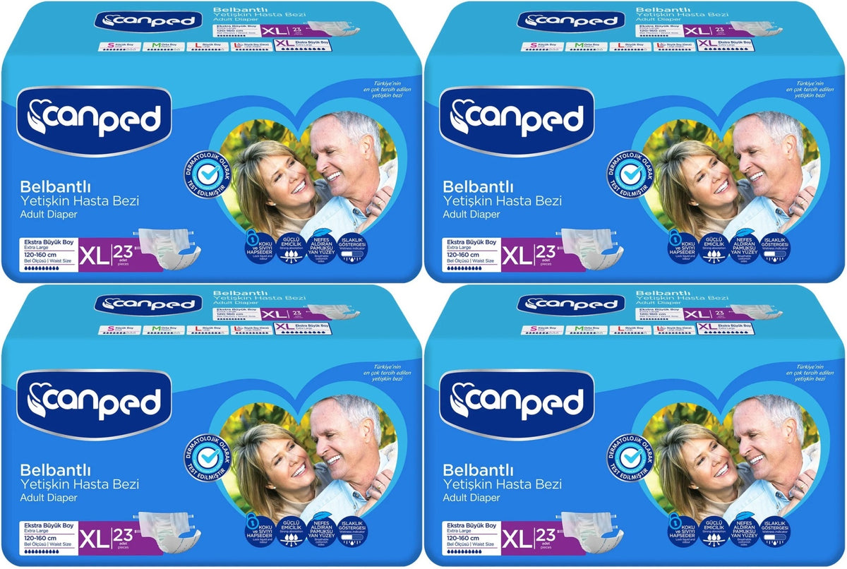 Canped Yetişkin Bezi Bel Bantlı Tekstil Yüzey XL - Ekstra Large - Extra Large 92 Adet