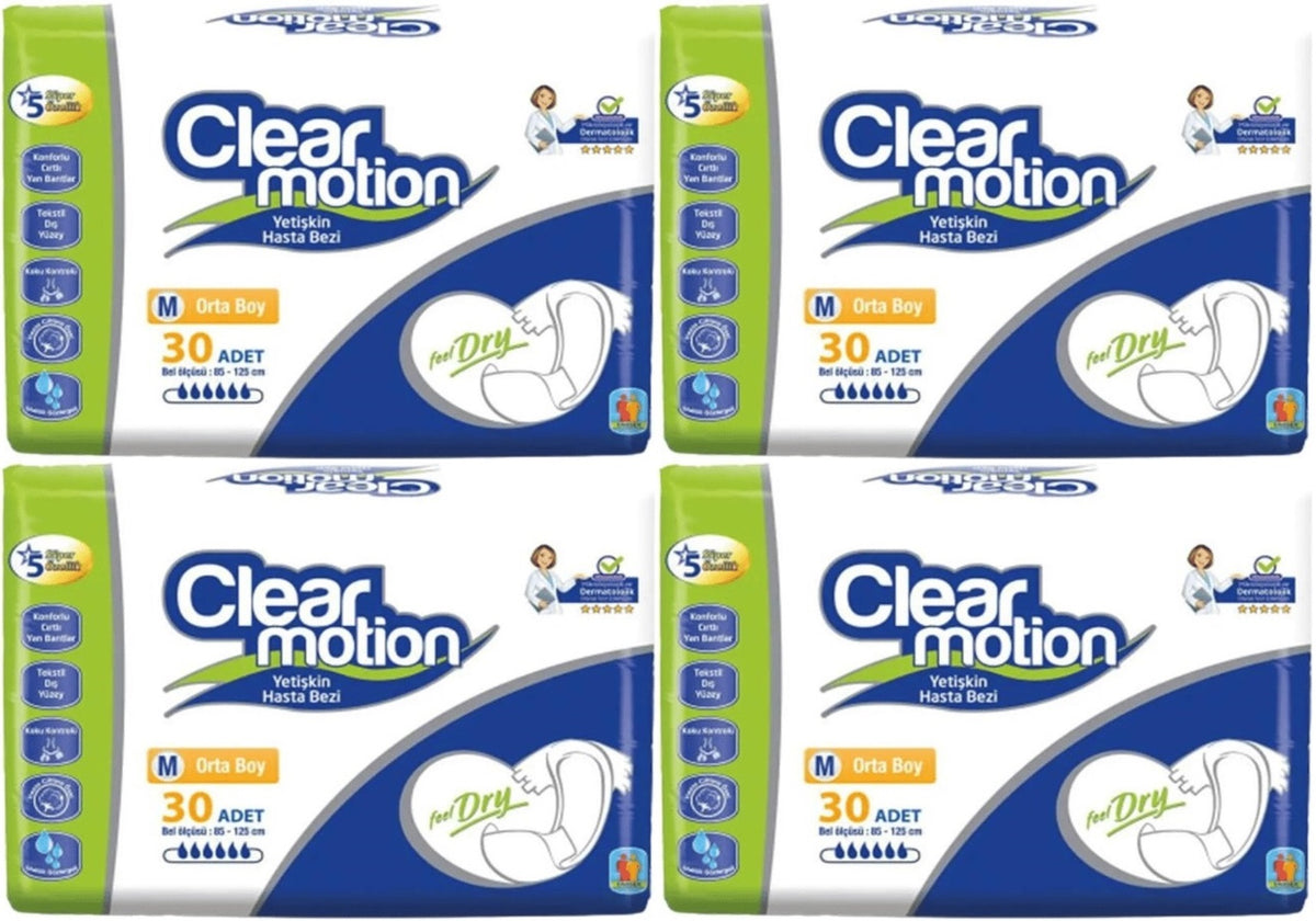 Clearmotion Yetişkin Bezi Bel Bantlı M - Orta - Medium 120 Adet (4PK*30)