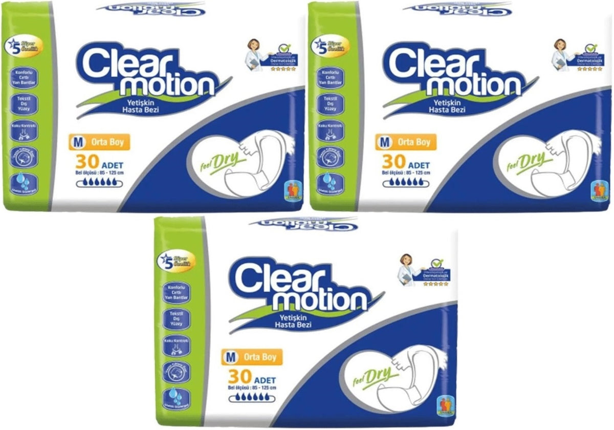 Clearmotion Yetişkin Bezi Bel Bantlı M - Orta - Medium 90 Adet (3PK*30)