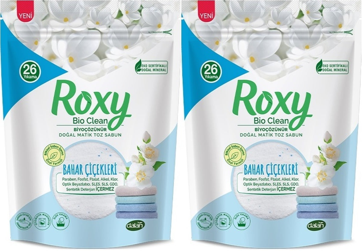 Dalan Roxy Bio Clean Matik Sabun Tozu 800GR Bahar Çiçekleri (2 Li Set) (52 Yıkama)