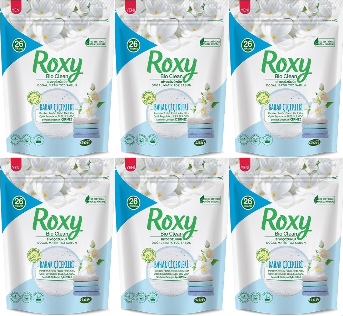 Dalan Roxy Bio Clean Matik Sabun Tozu 800GR Bahar Çiçekleri (6 Lı Set) (156 Yıkama)