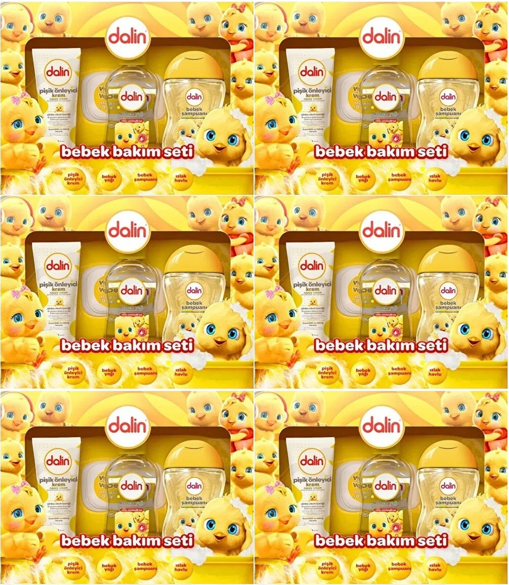 Dalin Bebek Bakım Seti 4 Parça (Kutulu) Yenidoğan Seti (Karma 6 Lı Set)