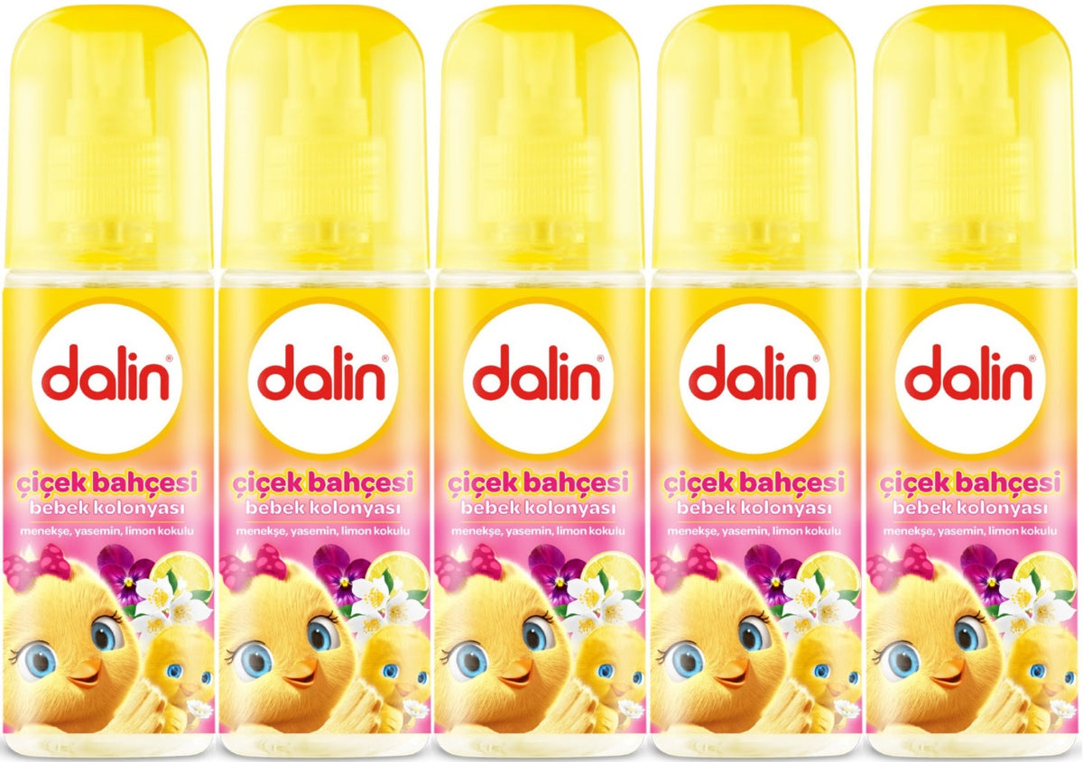 Dalin Bebek Kolonyası 150ML Çiçek Bahçesi (Menekşe-Yasemin-Limon Kokulu) (5 Li Set)