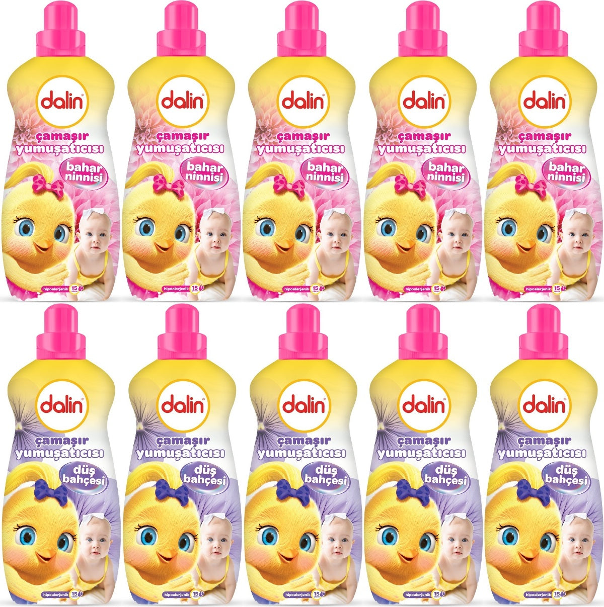 Dalin Çamaşır Yumuşatıcı 1500ML Bahar Ninnisi + 1500ML Düş Bahçesi (Karma 10 Lu Set)
