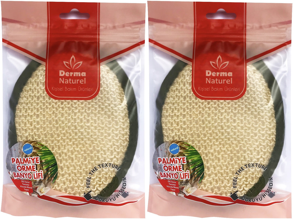 Derma Naturel Örme Banyo Yüz Lifi (15*24CM) MS-02 (2 Li Set)