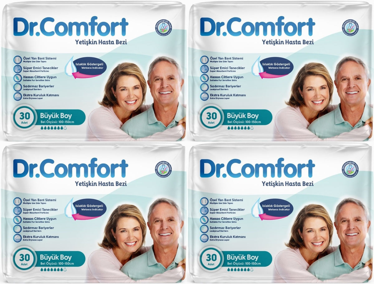 Dr.Comfort Yetişkin Bezi Bel Bantlı Tekstil Yüzeyli L - Büyük - Large 120 Adet