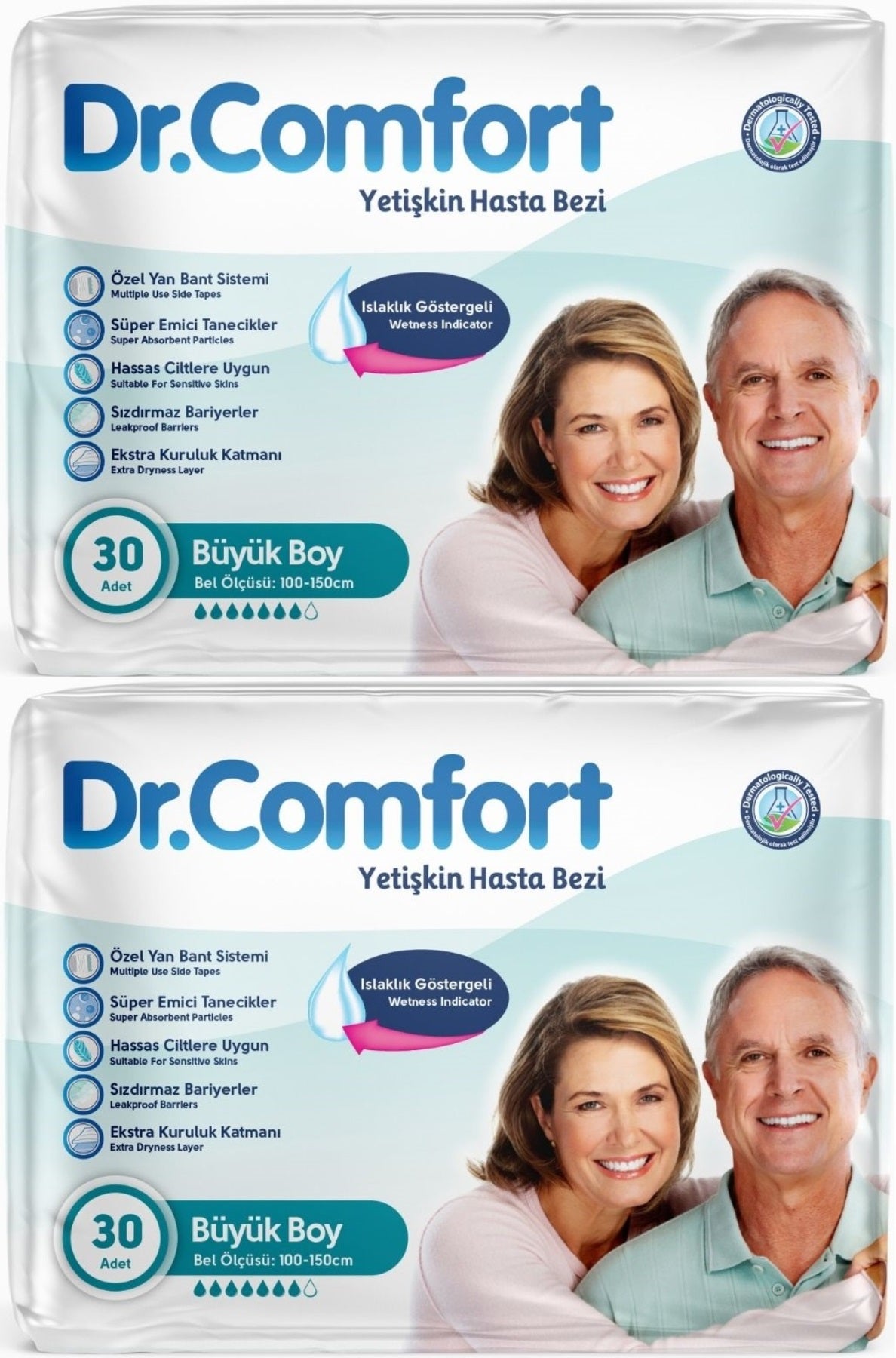 Dr.Comfort Yetişkin Bezi Bel Bantlı Tekstil Yüzeyli L - Büyük - Large 60 Adet