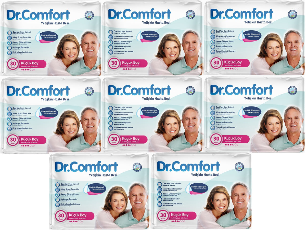 Dr.Comfort Yetişkin Bezi Bel Bantlı Tekstil Yüzeyli M - Orta - Medium 240 Adet