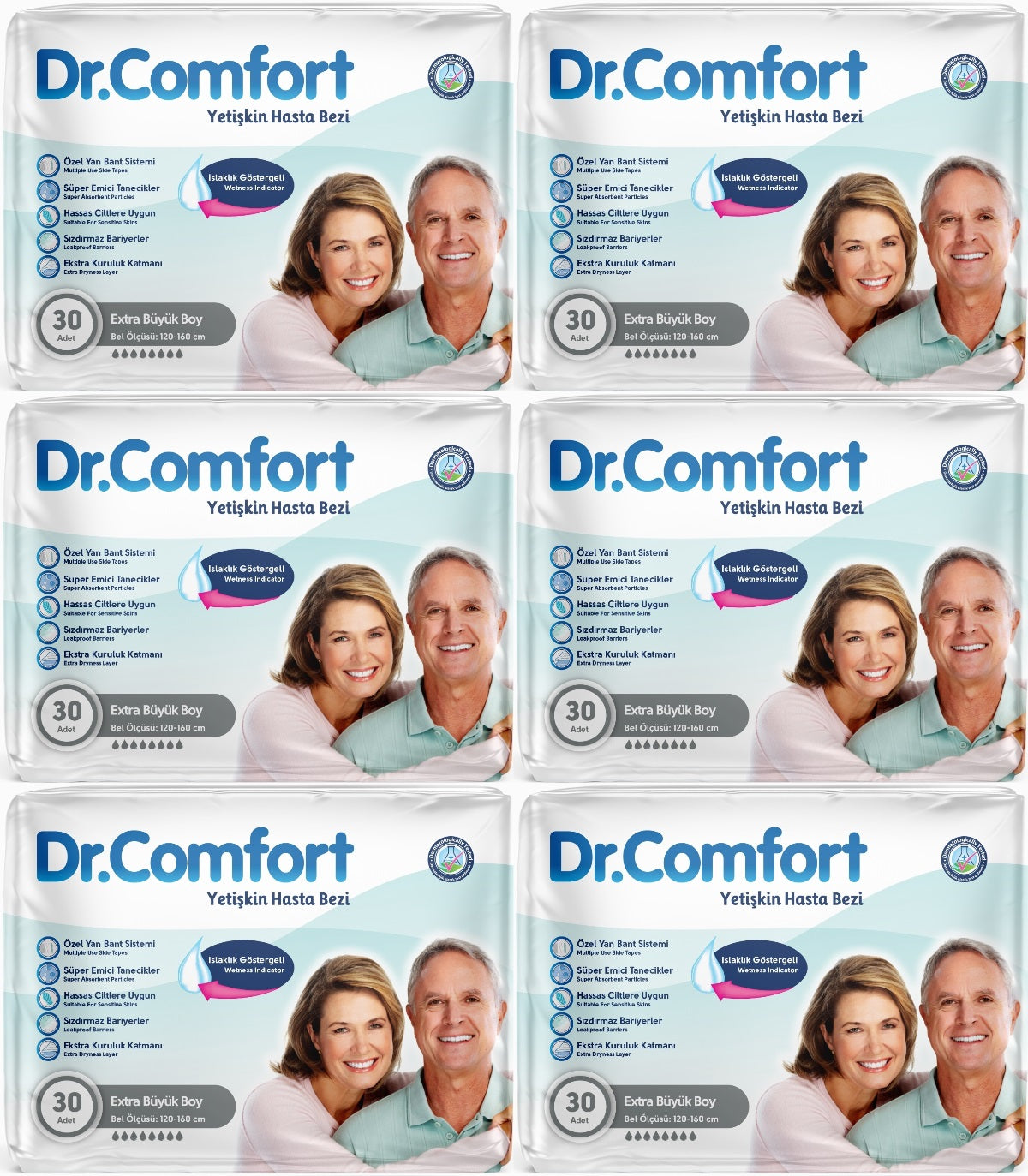 Dr.Comfort Yetişkin Bezi Bel Bantlı Tekstil Yüzeyli XL - Ekstra Büyük 180 Adet