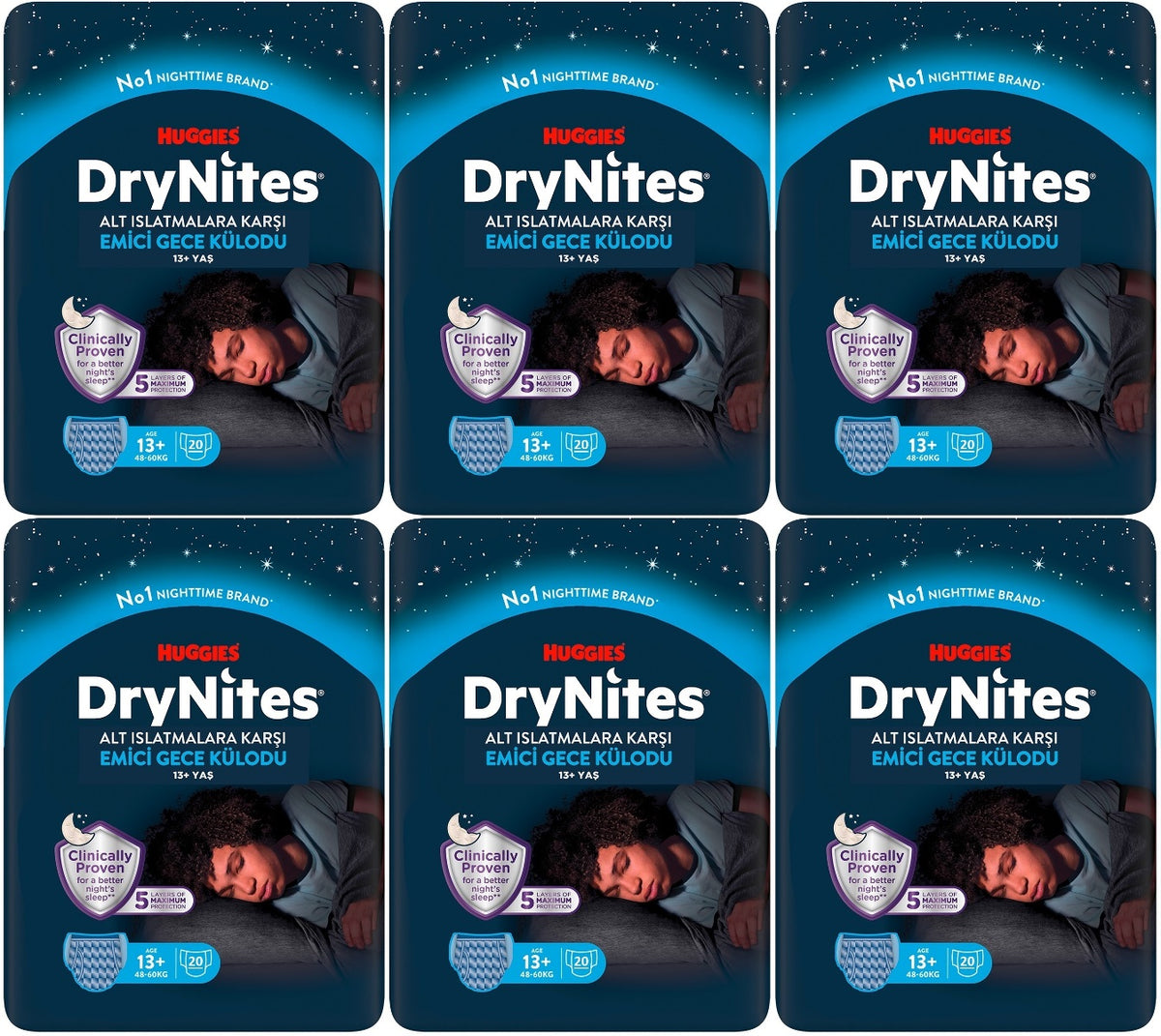Drynites Emici Gece Külodu/Külot Bez Erkek 13+ Yaş (48-60KG) X Large 120 Adet Mega Pk (6PK*20)