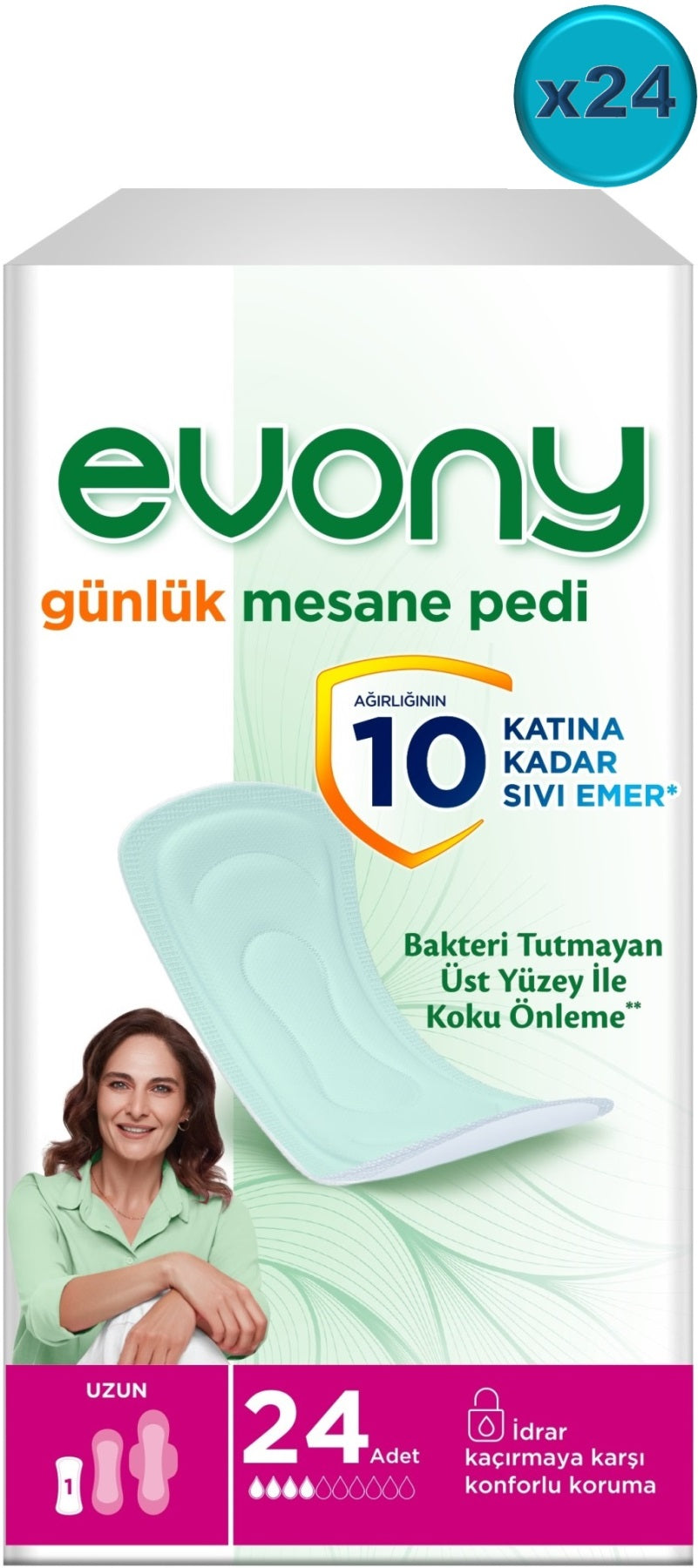 Evony Günlük Mesane Pedi Uzun 576 Adet (24PK*24)