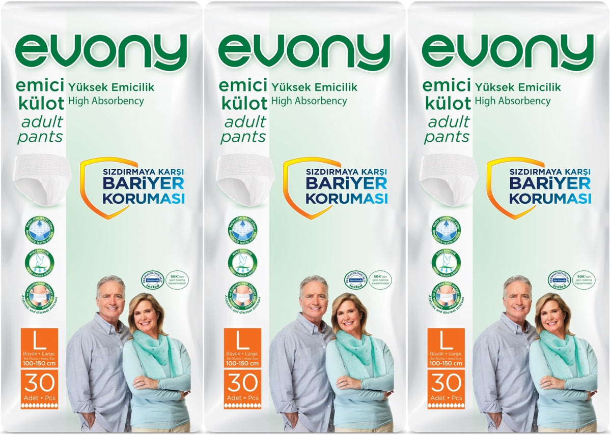 Evony Yetişkin Bezi Emici Külot L - Büyük - Large 90 Adet