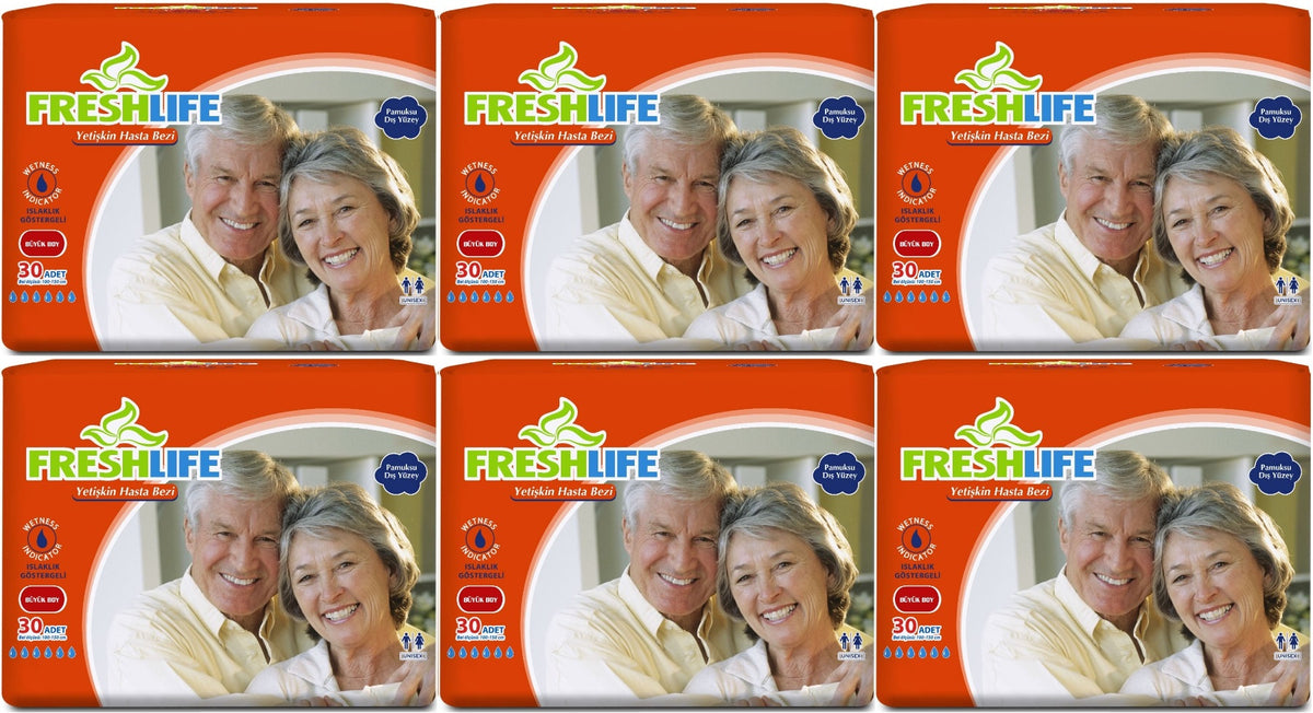 FreshLife Yetişkin Bezi Bel Bantlı L - Large - Büyük 180 Adet (6PK*30)