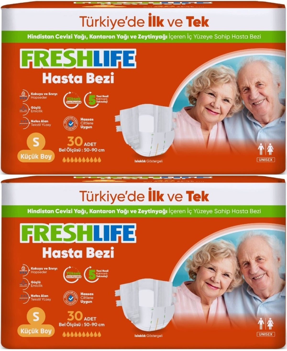 FreshLife Yetişkin Bezi Bel Bantlı S - Küçük - Small 60 Adet (2PK*30)