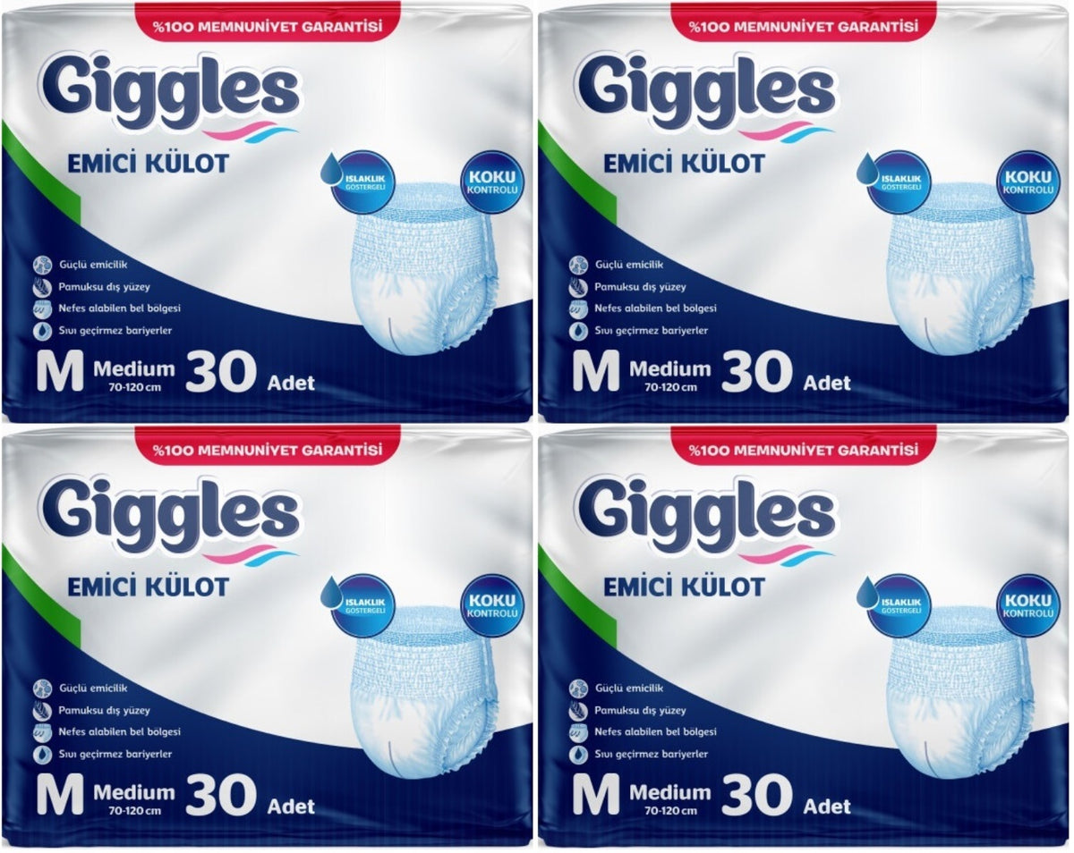 Giggles Yetişkin Bezi Emici Külot M-Orta Medium 120 Adet (4PK*30)