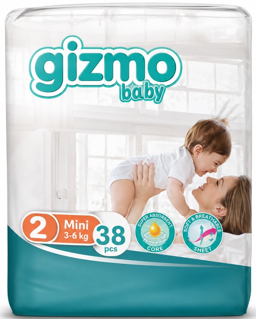 Gizmo Bebek Bezi 2 Beden 3-6 KG Mini 38 Adet Ekonomik Pk
