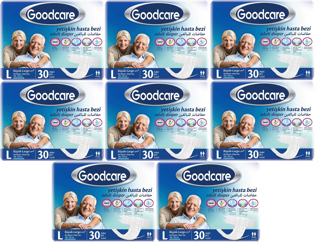 Goodcare Yetişkin Bezi Bel Bantlı Tekstil Yüzey L - Large - Büyük 240 Adet